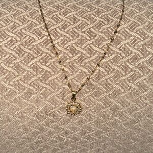 Gold Minimalist Sun Necklace with Fancy Chain